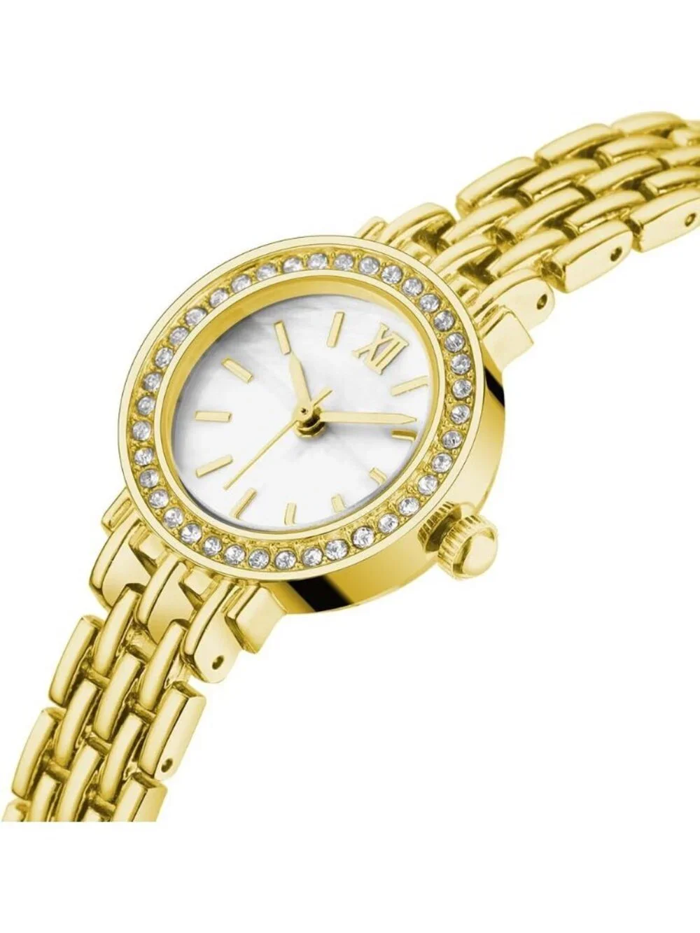Women's Gold And White Analog Quartz Relogio Feminino Waterproof Bracelet Watch